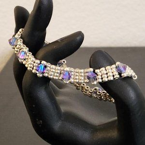 Silver and purple Swarovski crystal Bracelet